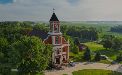 Church building with surroundings