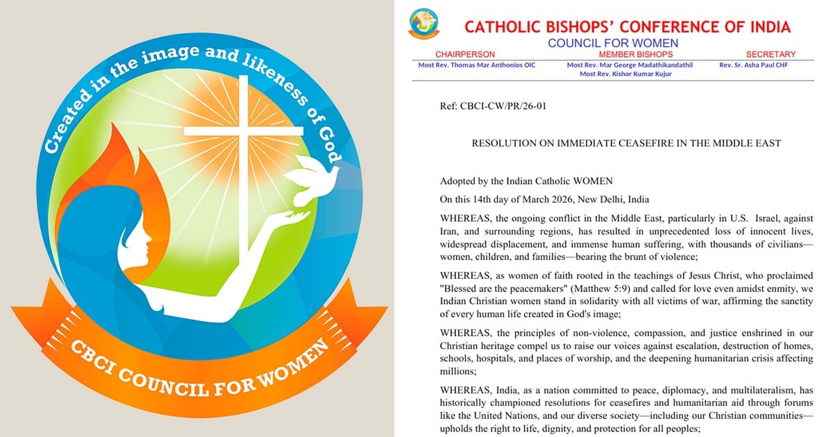 Indian Catholic Women Call for Immediate Ceasefire in the Middle East
